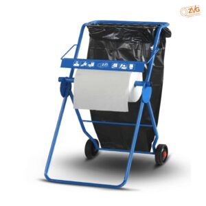 zetMatic® – Bodenständer bis 42 cm Rollenbreite, mit Abfallsackhalterung